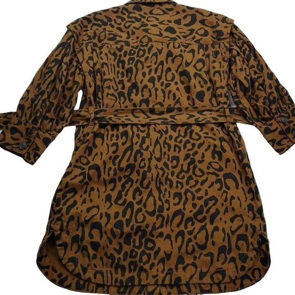 Future Collective Leopard Denim Utility Jacket 0 New - Picture 5 of 11